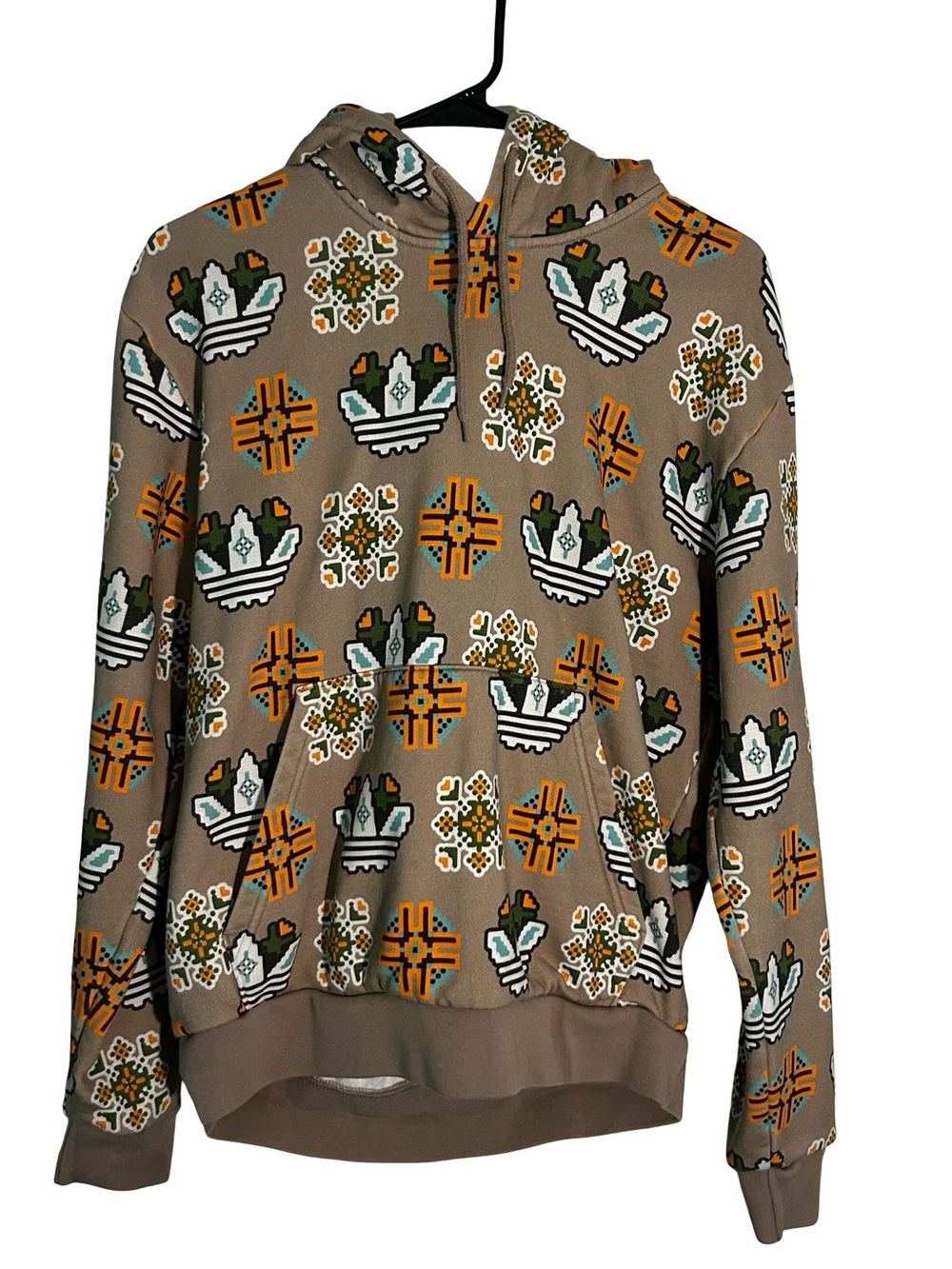 Men's Taupe southwestern Patterned Hoodie Sweatshirt